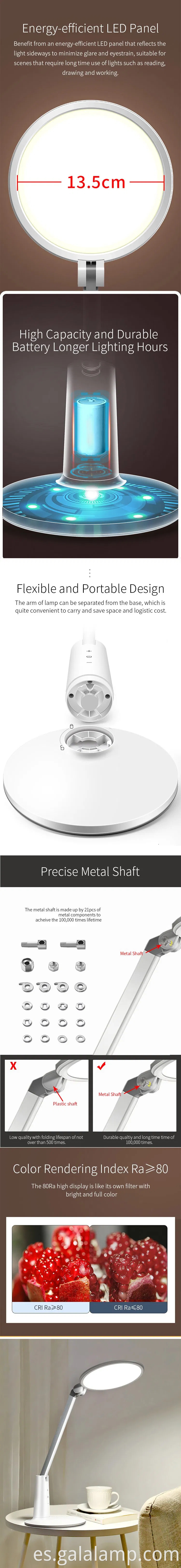 Lámpara de escritorio LED ajustable con batería recargable USB